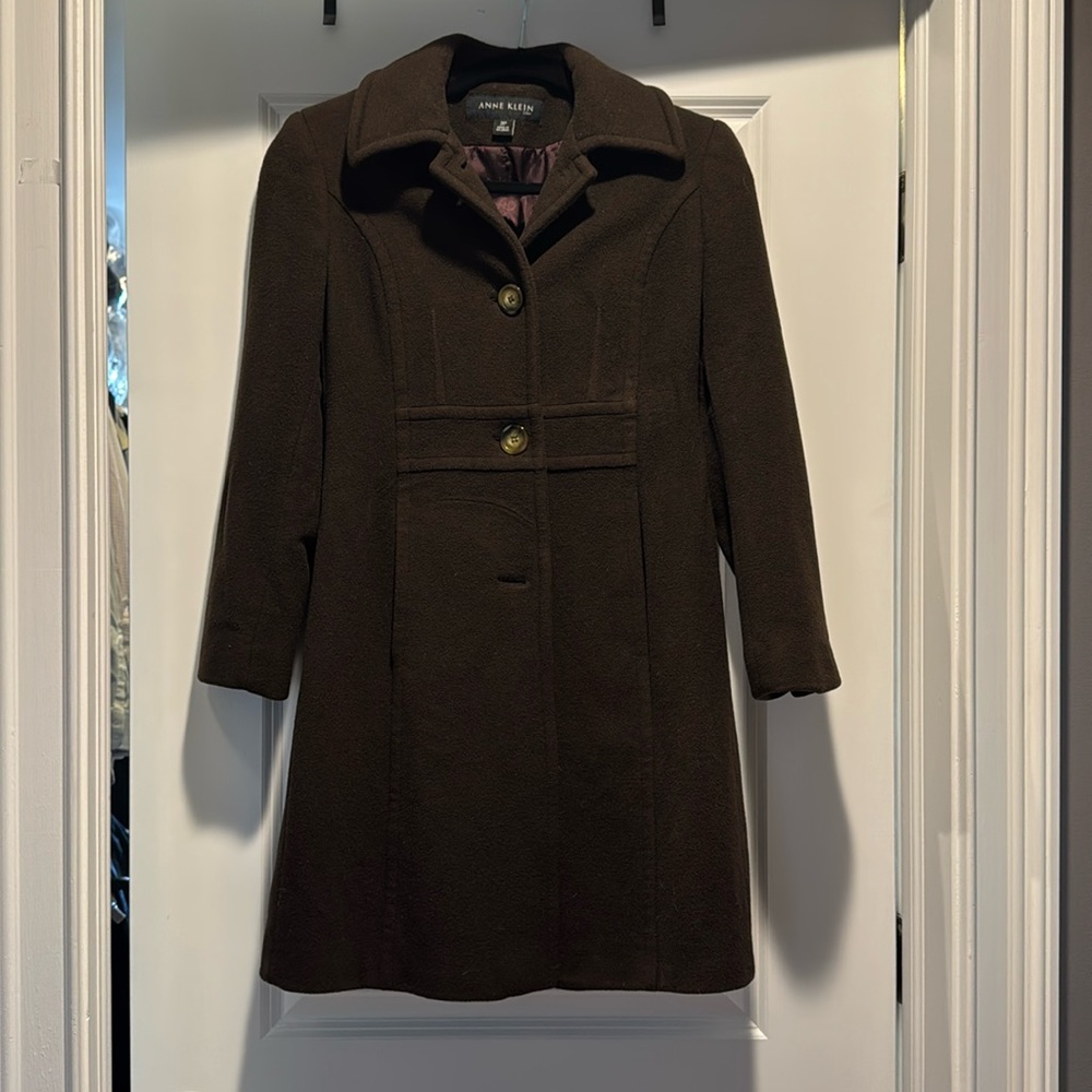 Wool and cashmere button up coat